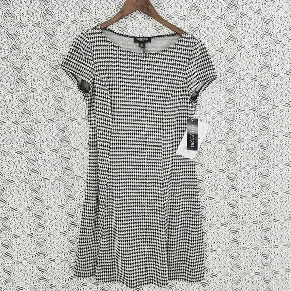 NWT Perceptions Crew neck cap sleeve Fit & Flare mini dress 12 - Picture 1 of 6
